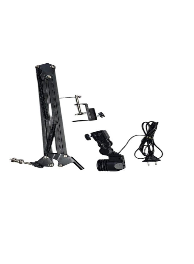 SHOPEE Adjustable Metal Swing Arm Table Lamp With Clamp, Swivel Light Lamp Bulb Holder For Bedroom, Study, Home Office, Table Photography, B22 Base, Replaceable Bulbs, Multi-Joint, Black Finish,Led - Image 4